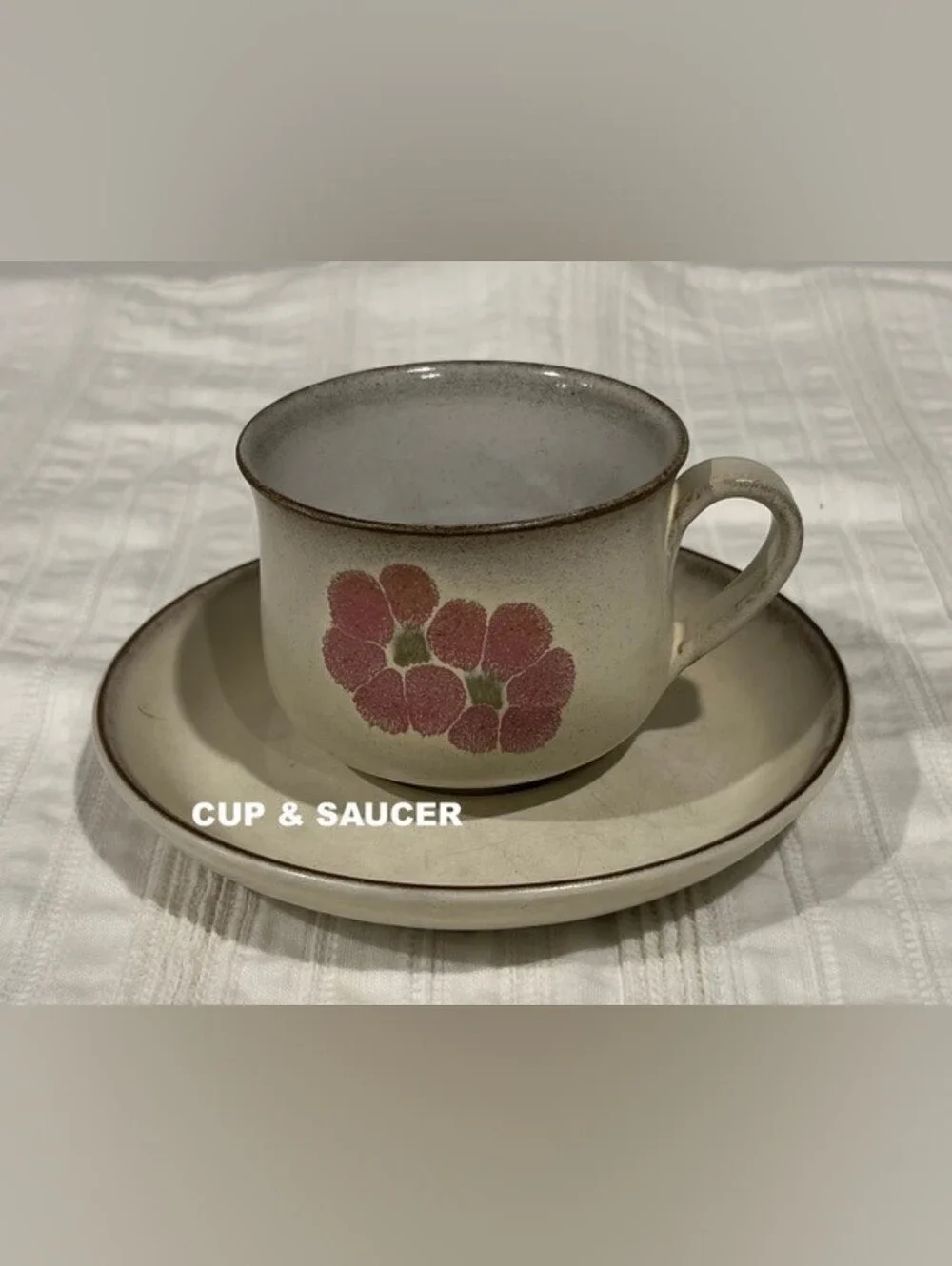 Denby England Gypsey Stoneware 2 Cup & Saucer Sets Vintage 1960s - 1970 EUC